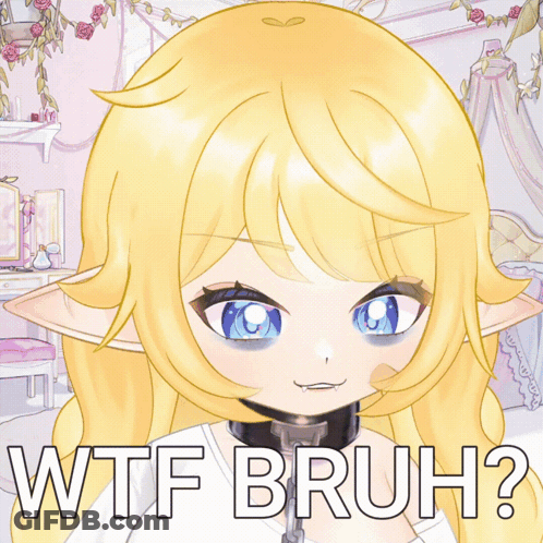 A Picture Of A Girl With The Words Wtf Bruh Written On It GIF