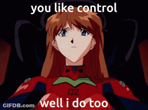 A Picture Of A Girl With The Words You Like Control Well I Do Too On The Bottom GIF