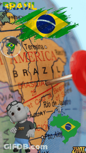 A Picture Of A Globe With The Word Brazil Written On It GIF