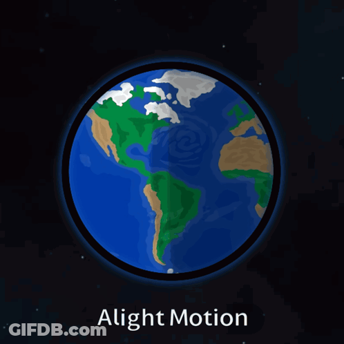 A Picture Of A Globe With The Words Alight Motion Underneath It GIF