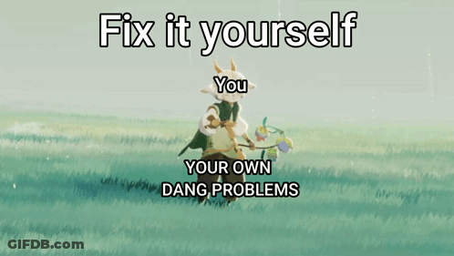 A Picture Of A Goat With The Words Fix It Yourself On It GIF