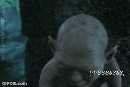 A Picture Of A Goblin With The Words Yyeeesssss Precious On It GIF