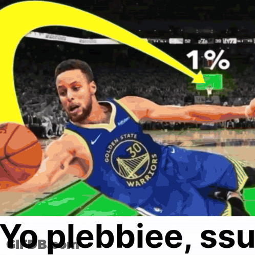 A Picture Of A Golden State Warriors Basketball Player With The Caption Yo Plebbiee Ssu GIF