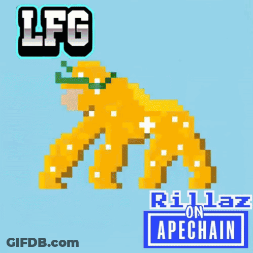 Gorilla With Sunglasses LFG Text GIF