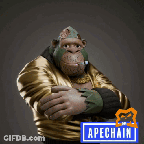 Gorilla With APECHAIN Sign GIF