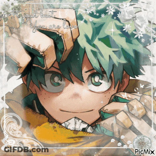A Picture Of A Green Haired Anime Character With The Words " A Your Best You Are Hope " GIF
