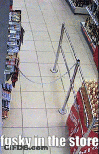 A Picture Of A Grocery Store With A Caption That Says Fgsky In The Store GIF