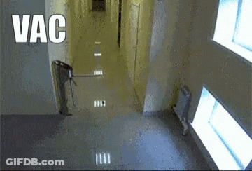 A Picture Of A Hallway With The Word Vac On It GIF