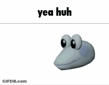 A Picture Of A Hand Giving A Thumbs Up Next To A Picture Of A Cartoon Character With The Caption Yea Huh GIF