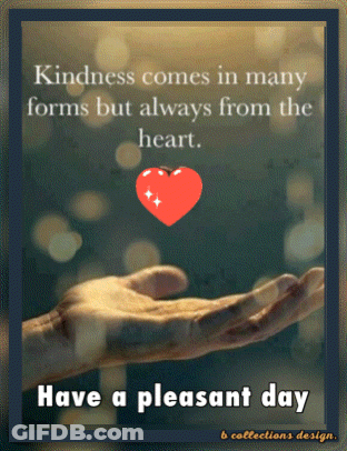 A Picture Of A Hand Holding A Red Heart With A Quote About Kindness GIF