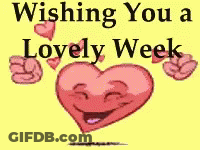A Picture Of A Heart With A Face And The Words Wishing You A Lovely Week . GIF