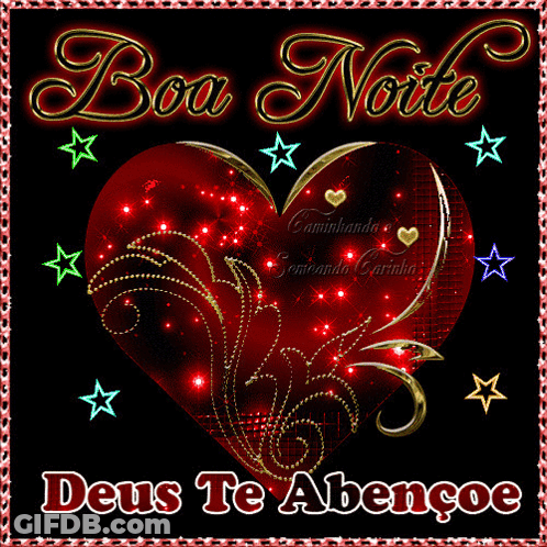 A Picture Of A Heart With The Words Boa Noite Deus Te Abencoe GIF