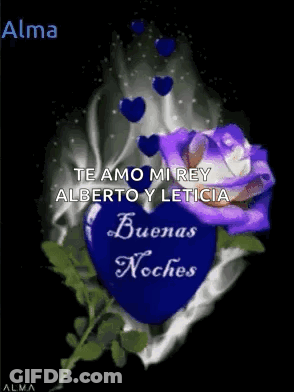 A Picture Of A Heart With The Words Te Amo Mi Rey Alberto Y Leticia Written On It GIF