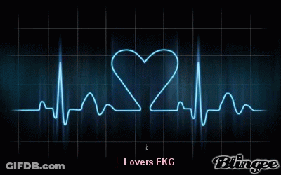 A Picture Of A Heartbeat With The Words " Lovers Ekg " Below It GIF
