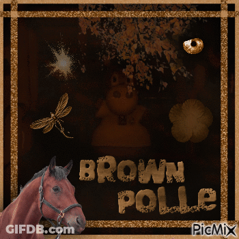 A Picture Of A Horse With The Words Brown Pollo On The Bottom GIF