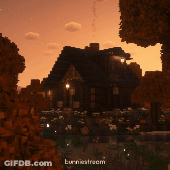 A Picture Of A House In A Video Game With The Name Bunnystream On The Bottom GIF