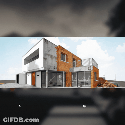 A Picture Of A House That Is Being Remodeled With A Phone Number In The Corner GIF