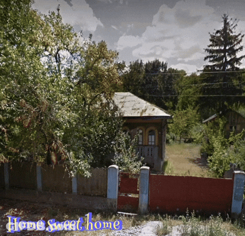A Picture Of A House With The Words " Home Sweet Home " On It GIF