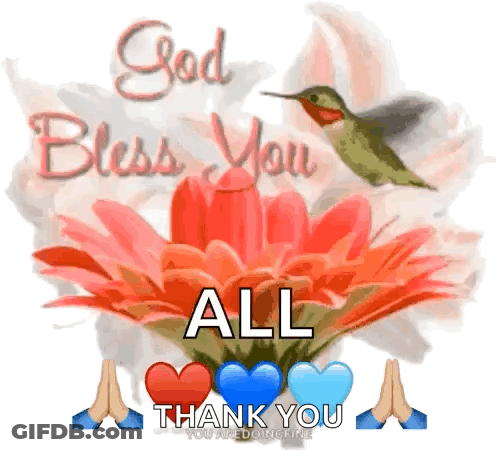 Hummingbird And Flowers With God Bless You GIF