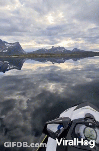 Jet Ski On Lake With Viralhog Text GIF