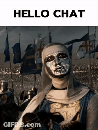 Knight With Hello Chat Text GIF