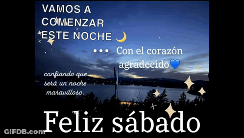 A Picture Of A Lake With The Words Vamos A Comenzar Este Noche GIF