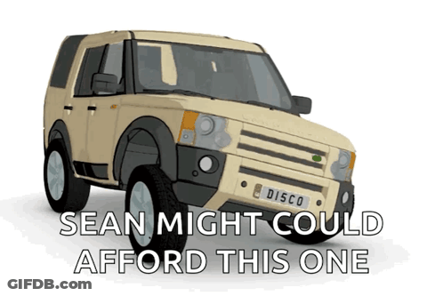 A Picture Of A Land Rover With The Words Sean Might Could Afford This One Below It GIF