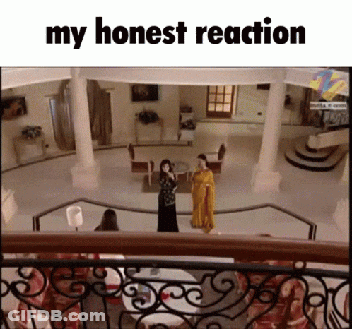 A Picture Of A Living Room With The Words My Honest Reaction Below It GIF