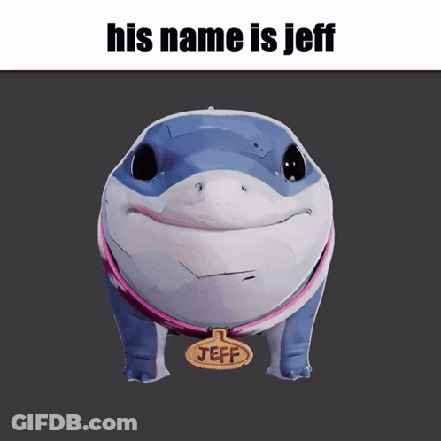 A Picture Of A Lizard With The Name Jeff On It GIF