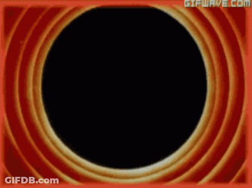 A Picture Of A Looney Tunes Cartoon With A Black Circle In The Center GIF