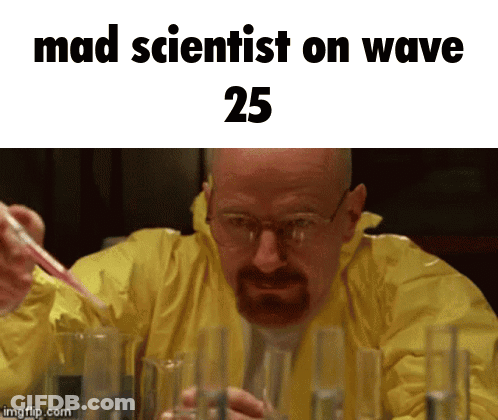 A Picture Of A Mad Scientist With The Number 25 GIF