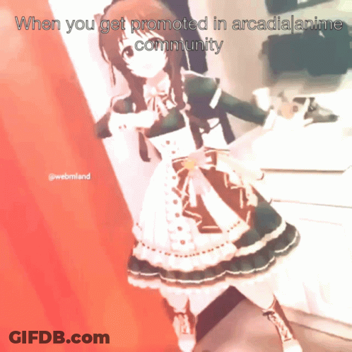 A Picture Of A Maid With The Caption When You Get Promoted In Arcadia Anime Community GIF