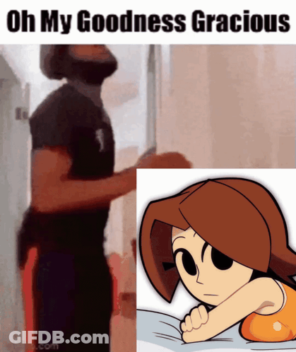A Picture Of A Man And A Picture Of A Girl With The Text Oh My Goodness Gracious GIF