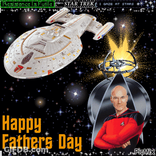 A Picture Of A Man And A Ship With The Words Happy Father 'S Day GIF