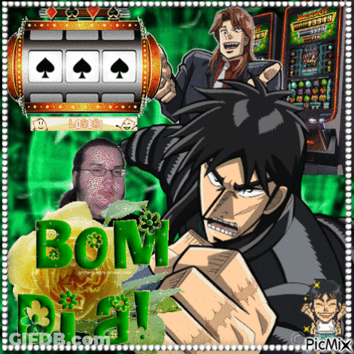 Man And Slot Machine Saying Bom Dia GIF