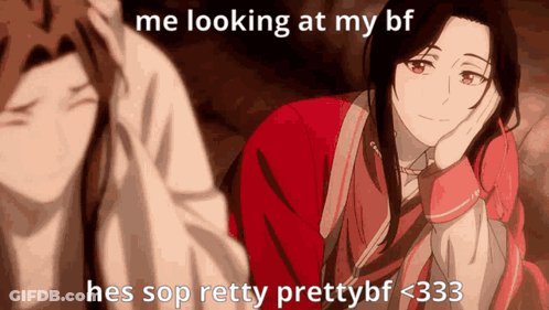 A Picture Of A Man And A Woman With The Caption " Me Looking At My Bf Hes Sop Pretty Prettybf <333 " GIF