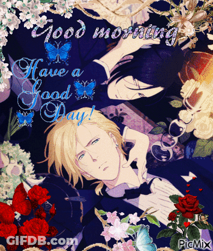 A Picture Of A Man And A Woman With The Words Good Morning Have A Good Day Written On It GIF