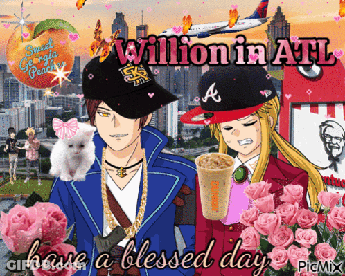 A Picture Of A Man And A Woman With The Words Have A Blessed Day On It GIF