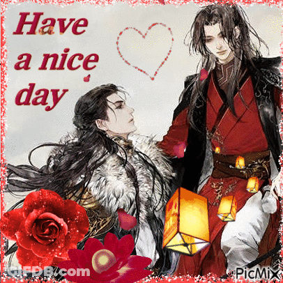 A Picture Of A Man And A Woman With The Words Have A Nice Day On It GIF