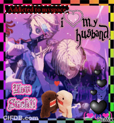 A Picture Of A Man And A Woman With The Words I Love My Husband GIF