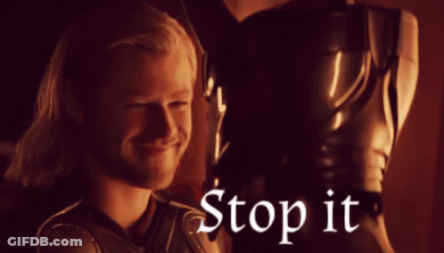 A Picture Of A Man And A Woman With The Words Stop It Behind Them GIF