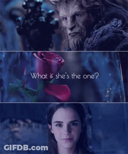 A Picture Of A Man And A Woman With The Words " What If She 'S The One " GIF