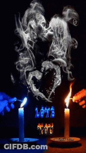 A Picture Of A Man And Woman Kissing With The Words Love You Below Them GIF