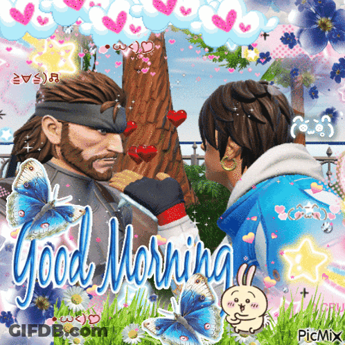 A Picture Of A Man And Woman With The Words Good Morning GIF