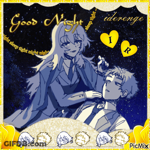 A Picture Of A Man And Woman With The Words Good Night GIF
