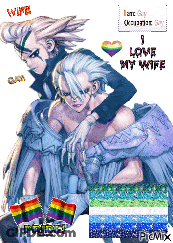A Picture Of A Man And Woman With The Words I Love My Wife On It GIF
