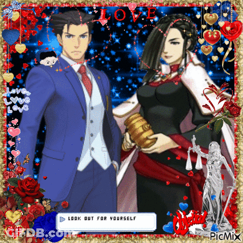 A Picture Of A Man And Woman With The Words Look Out For Yourself On The Bottom Right GIF