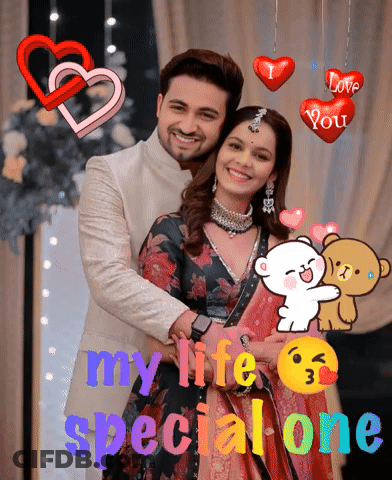 A Picture Of A Man And Woman With The Words " My Life Special One " GIF