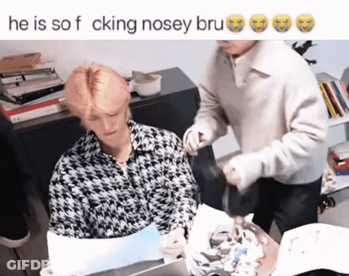 A Picture Of A Man Cutting A Cake With The Caption He Is So F Cking Nosey Bru GIF