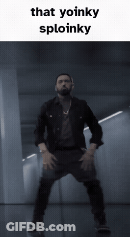 A Picture Of A Man Dancing With The Words That Yoinky Sploinky GIF